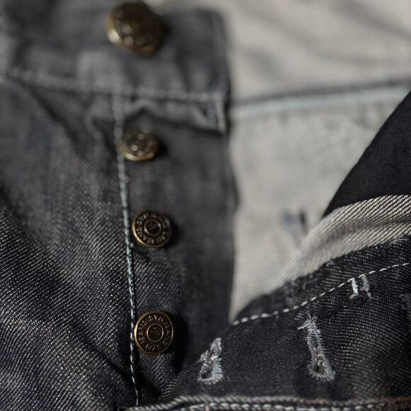 SYN Jeans 80's, Vintage distressed Jeans Button Fly 32/32 Men's - Picture 5 of 8